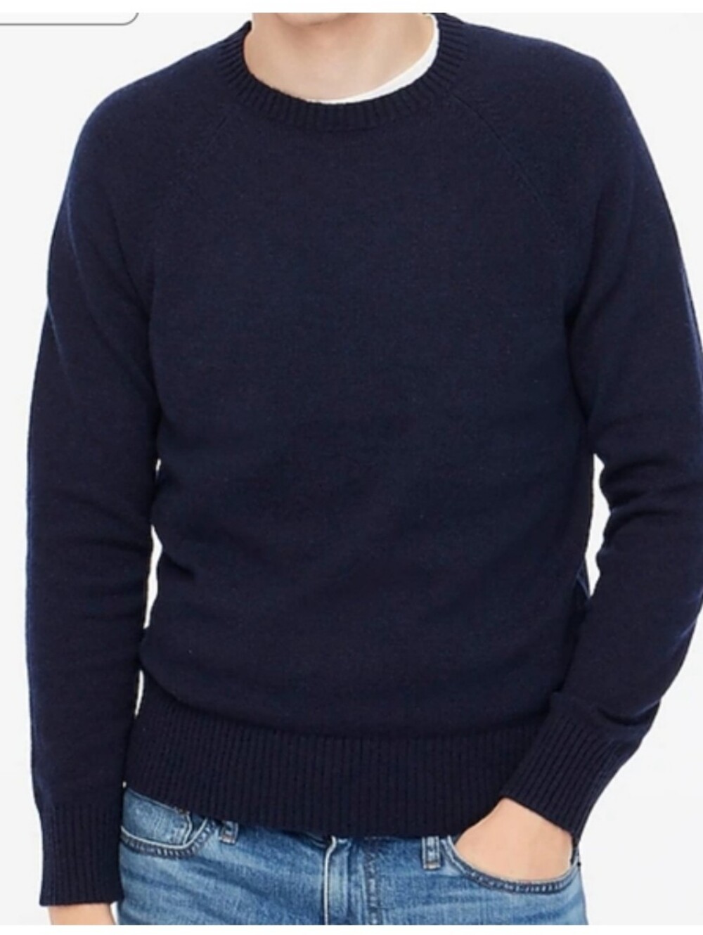 J.CREW FACTORY Lambswool Crewneck Navy Blue Men's Sweater Size Medium